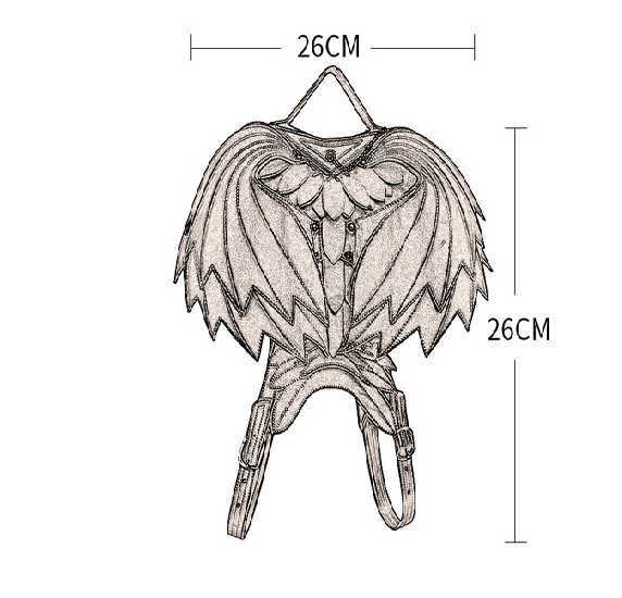 3D Gothic Style Wings Black Vampire Backpack Bag