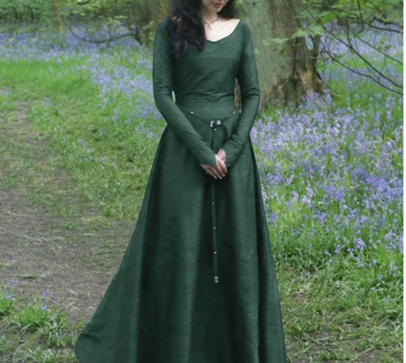 Gothic Long Medieval Vintage Dress Costume