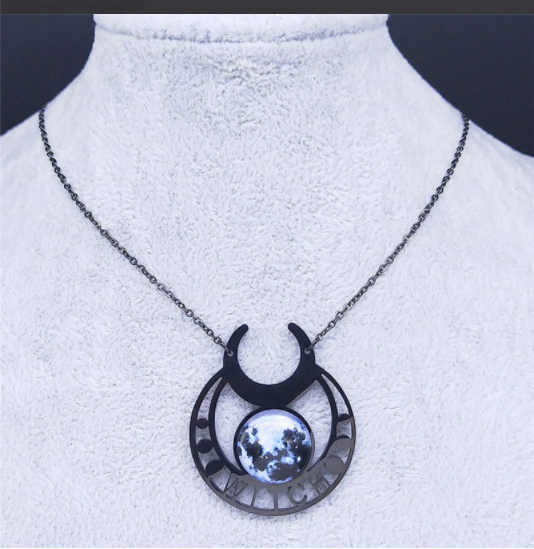 Stainless Steel Witch Necklace