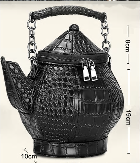3D Gothic Style Teapot Kettle Shoulder Purse Bag