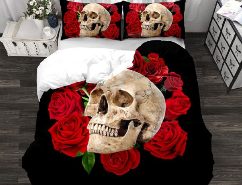 3D Printed Skull Roses Bedding