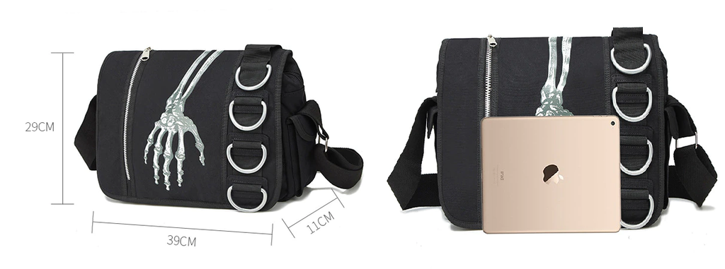 Skeleton Hand Crossbody Messenger Bag