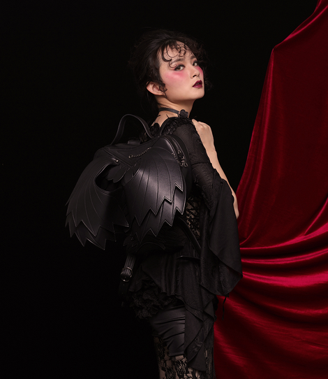 3D Gothic Style Wings Black Vampire Backpack Bag