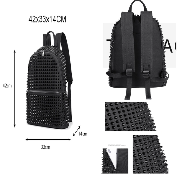 The Black Riveted Backpack