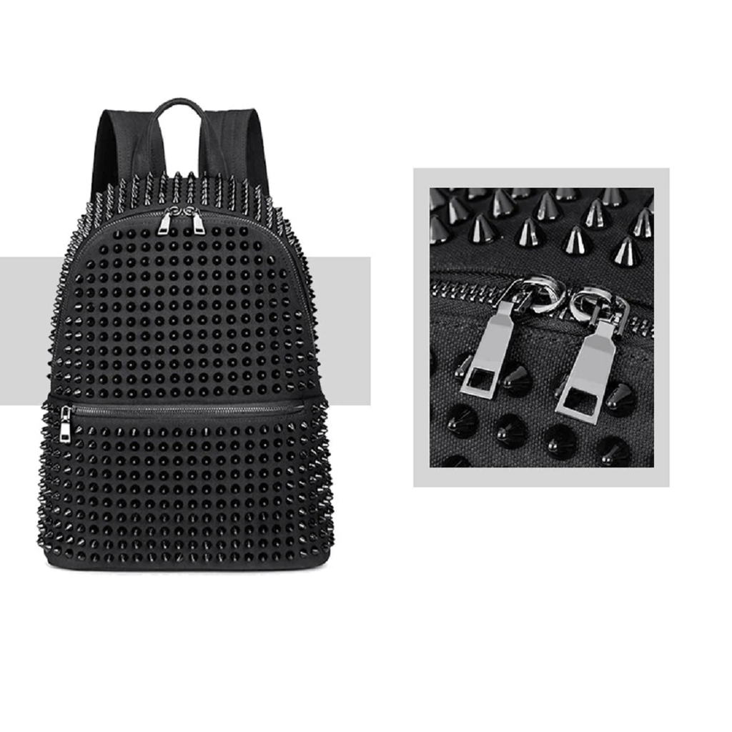 The Black Riveted Backpack