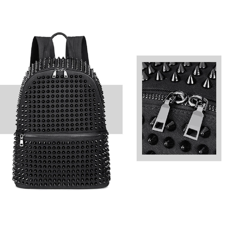 The Black Riveted Backpack