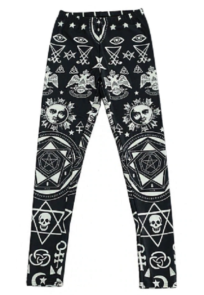 Gothic Stretch Breathable Slim Leggings