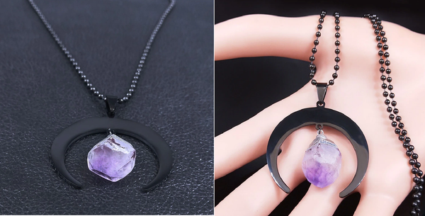 The Moon Stone Stainless Steel Necklace