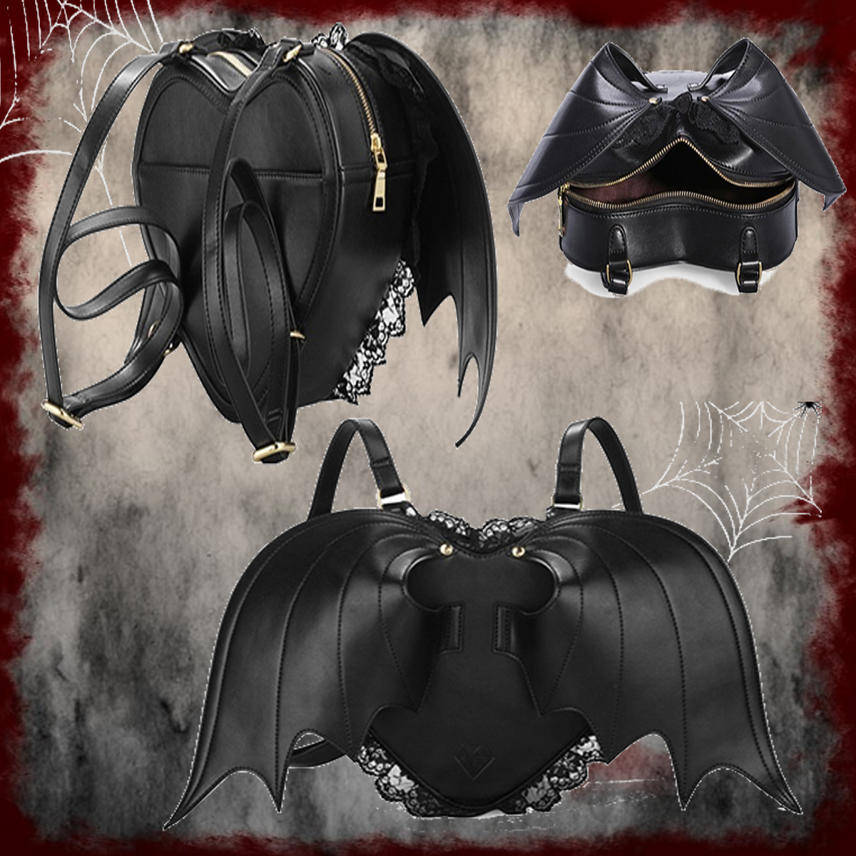Bat Wings Heart Shaped Backpack