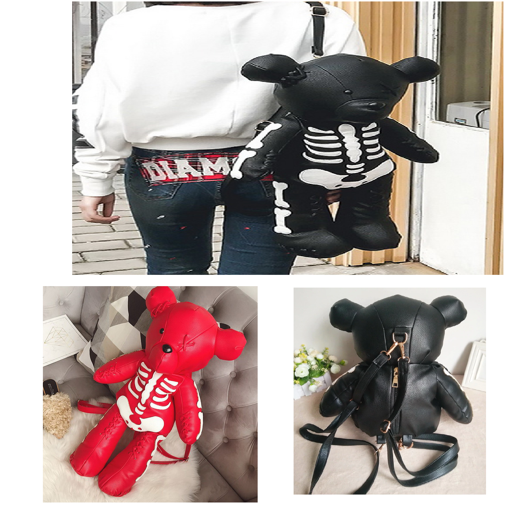 The Skeleton Bear Fashion Backpack