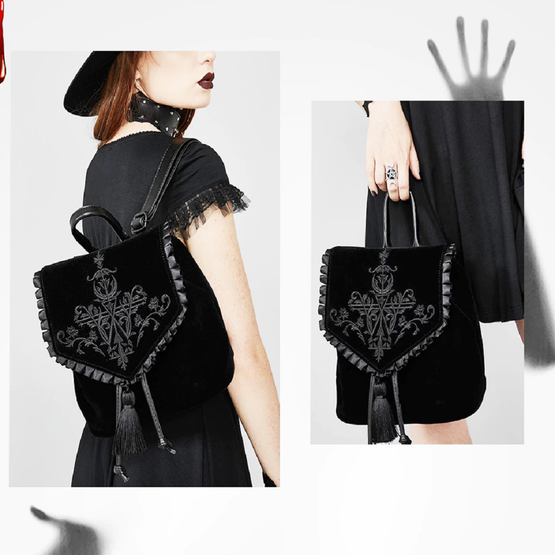 The Dark Velvet Symbols Shoulder Bag