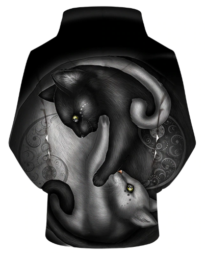 Yin yang cat by KhaliaArt Hoodie 3D Sweatshirt