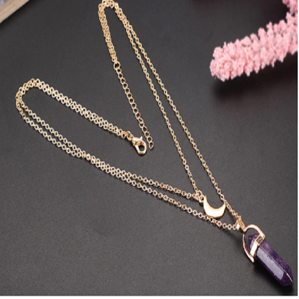 Moon Stone Crystal Pendant Necklace