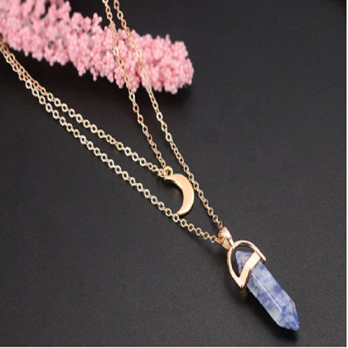 Moon Stone Crystal Pendant Necklace