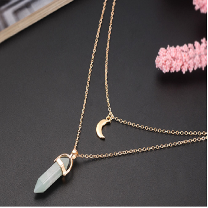 Moon Stone Crystal Pendant Necklace