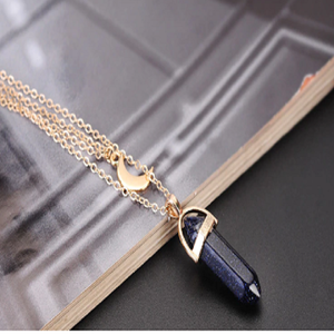 Moon Stone Crystal Pendant Necklace