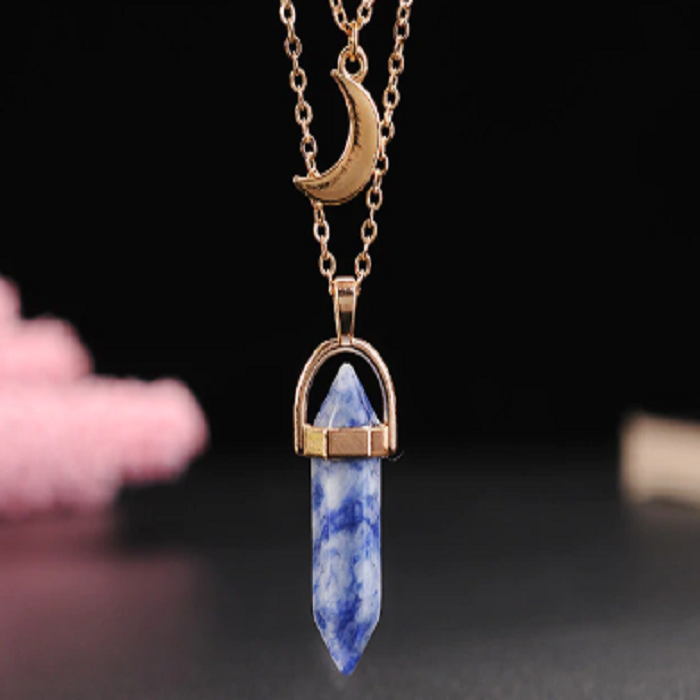 Moon Stone Crystal Pendant Necklace