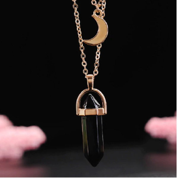 Moon Stone Crystal Pendant Necklace
