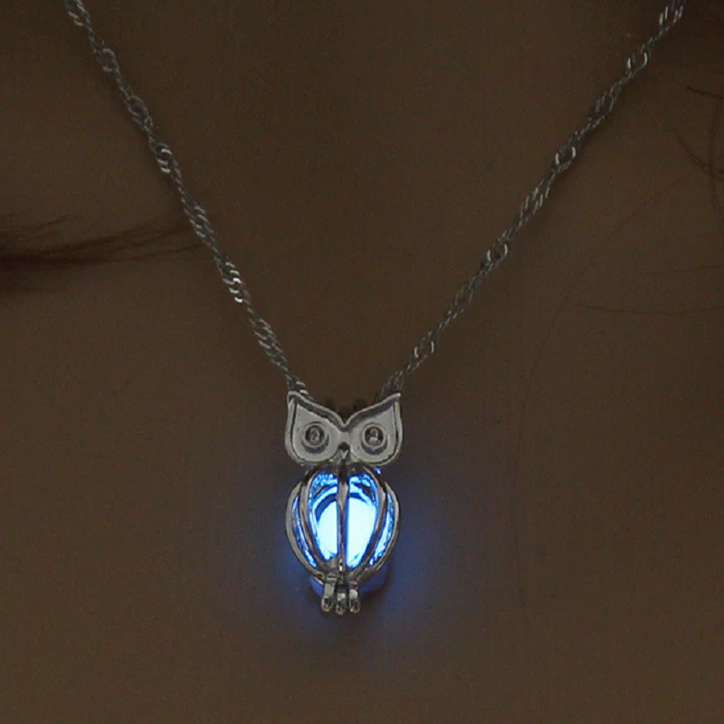 Luminous Glow Owl Pendant Necklace