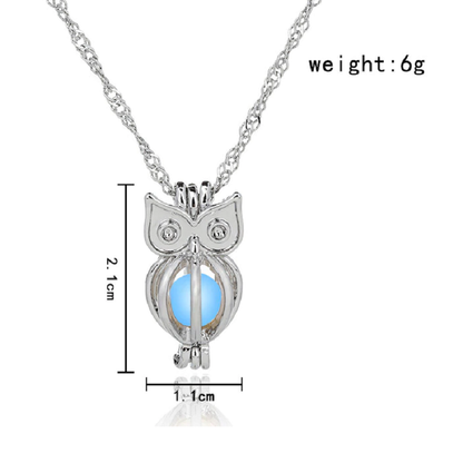 Luminous Glow Owl Pendant Necklace