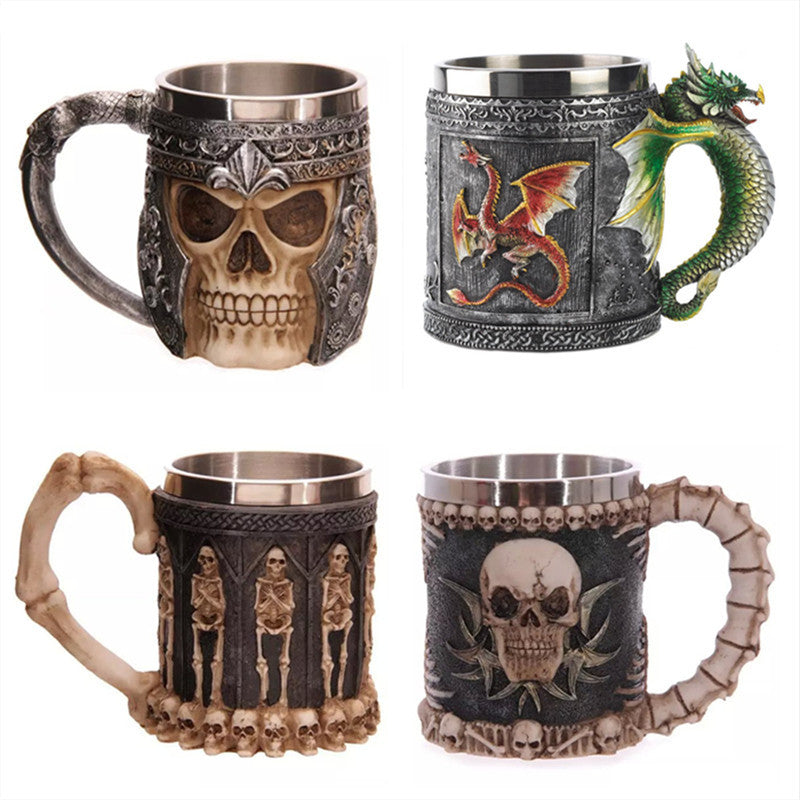 Stainless Steel Skull Mugs