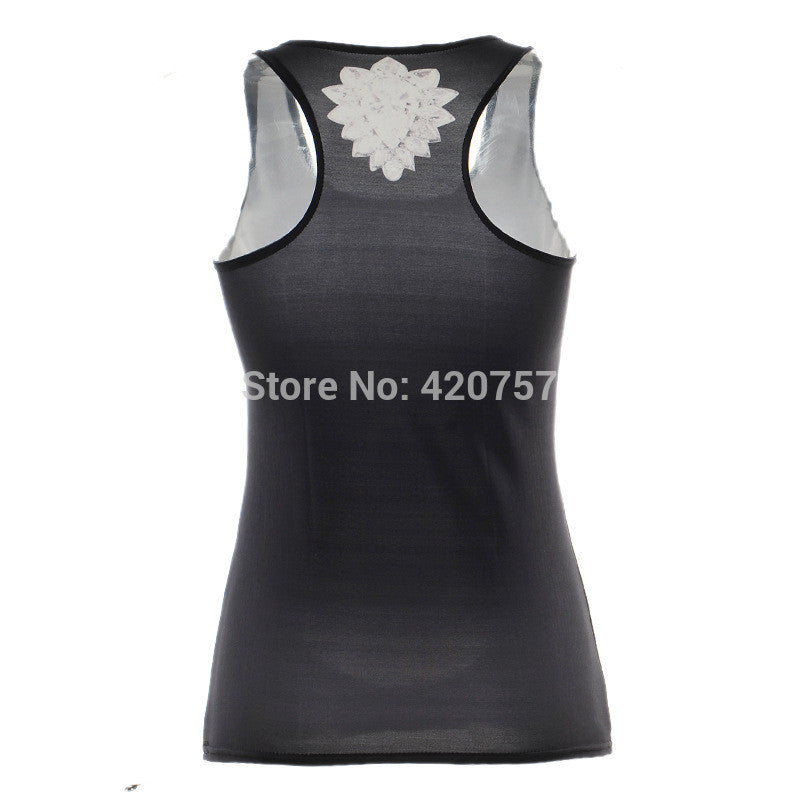One Size 3D Skull Tank Shirt