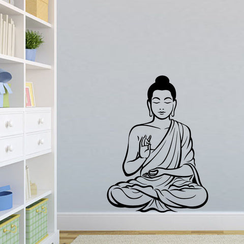Meditating Buddha Decal DIY Removable Art Wall Sticker Mural