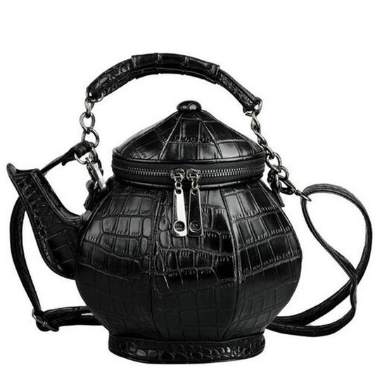 Teapot Shaped Leather Gothic Handbag