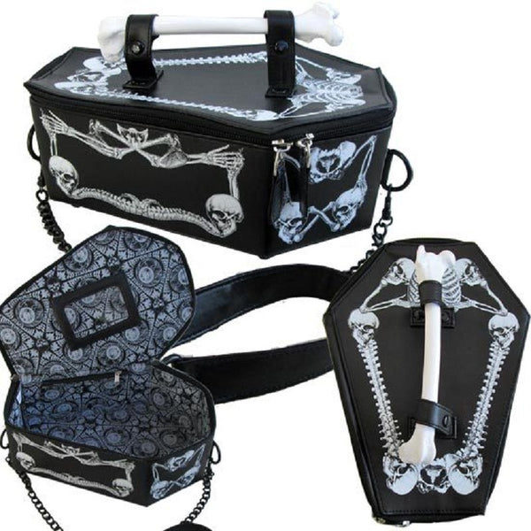 Steampunk Gothic Vampire Bone Coffin Handbag