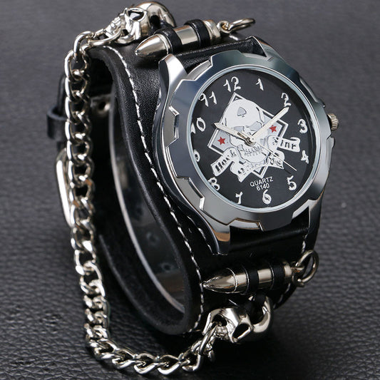 Skull Bullet Sport Rock Gothic Style  Wrist Watch
