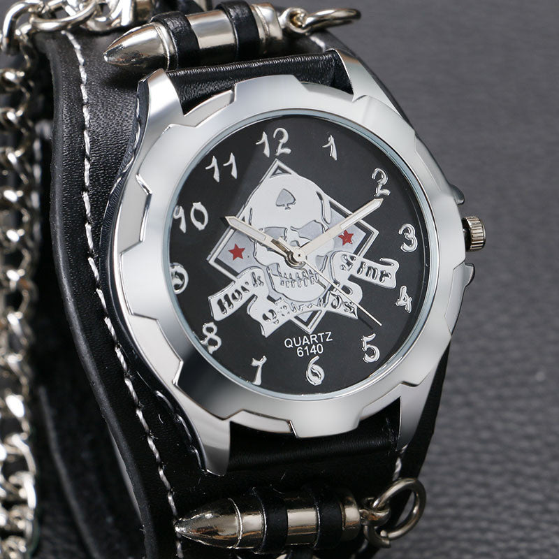 Skull Bullet Sport Rock Gothic Style  Wrist Watch