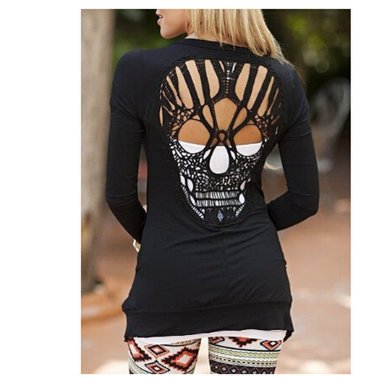 Skull Thin Long Sleeved Cardigan Shirt