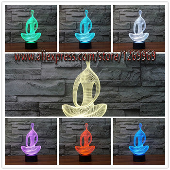 7 Color Changing 3D LED Nightlight Meditation Decoration