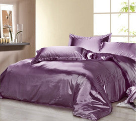 4 pcs Black & Variety Colors Silk Bedding Sets