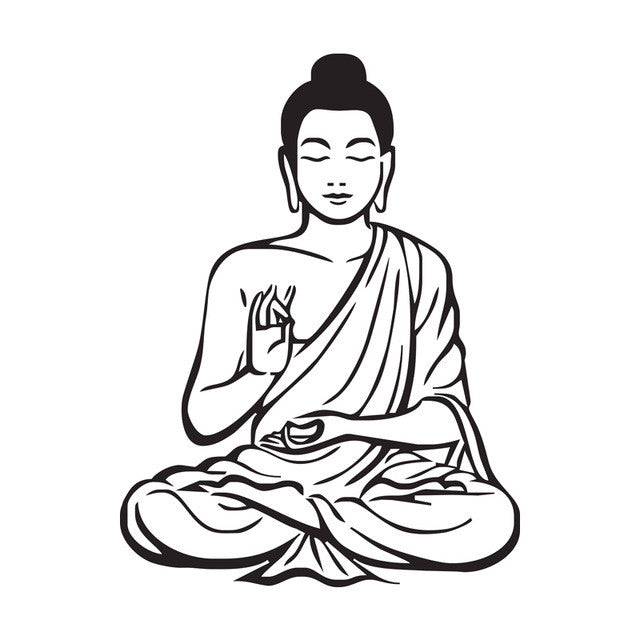 Meditating Buddha Decal DIY Removable Art Wall Sticker Mural