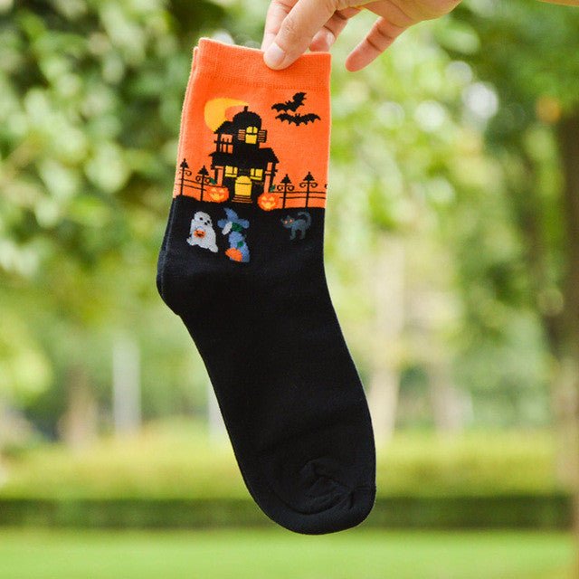 1 Pair Halloween Cartoon Socks - The Official Strange & Creepy Store!