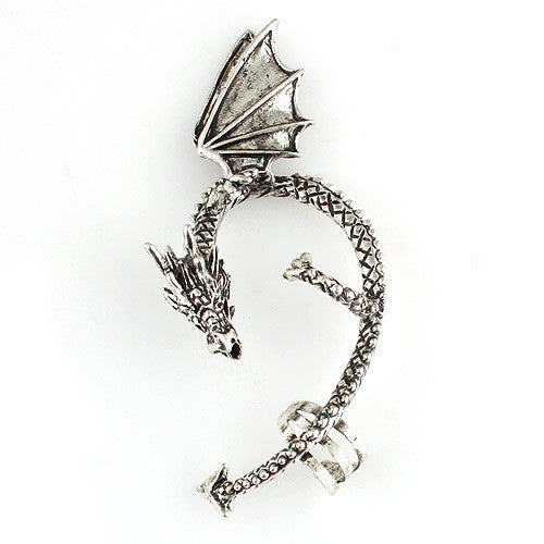 Alchemy Gothic Dragons Lure Cuff Pewter Earring