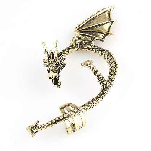 Alchemy Gothic Dragons Lure Cuff Pewter Earring