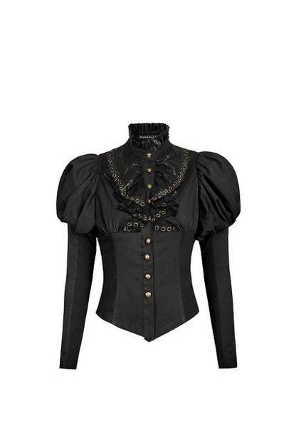 Punk Rave Gothic Red Steampunk Blouse Victorian Shirt