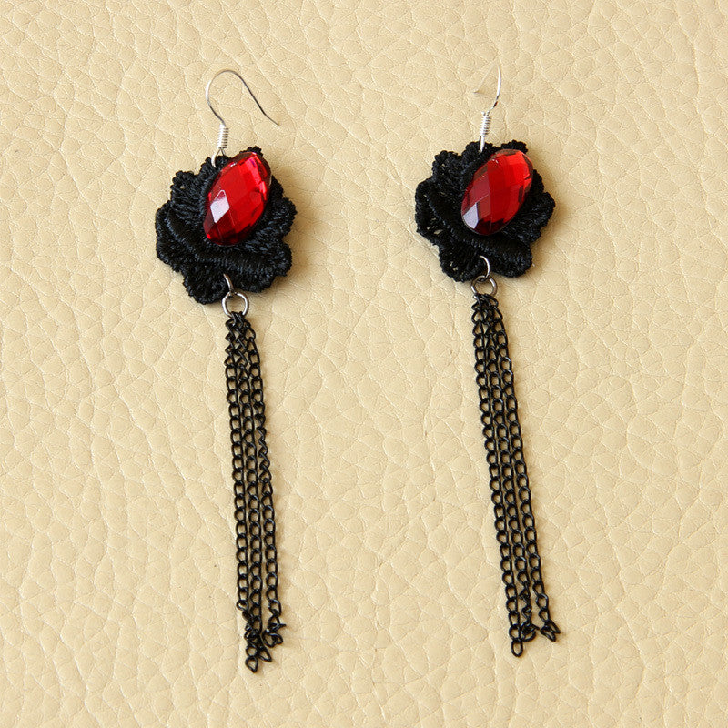Gothic Jewelry Lace Earrings / Bracelet / Necklace & Pendant