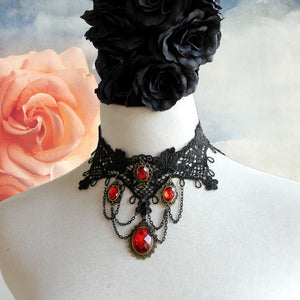 Gothic Jewelry Lace Earrings / Bracelet / Necklace & Pendant
