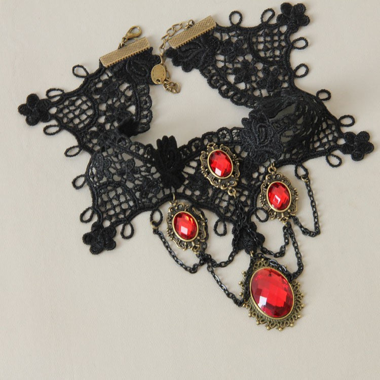 Gothic Jewelry Lace Earrings / Bracelet / Necklace & Pendant