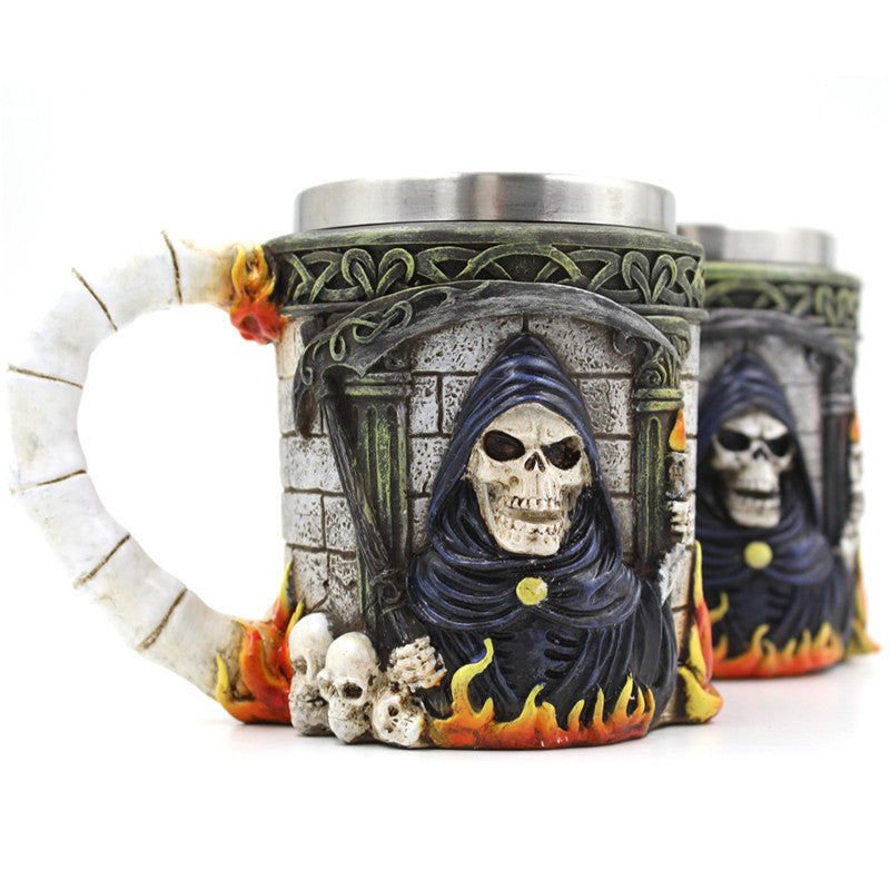 Skull Warrior Tankard Viking Mug