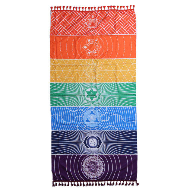 Mandala Blanket 7 Chakra Colored Blanket