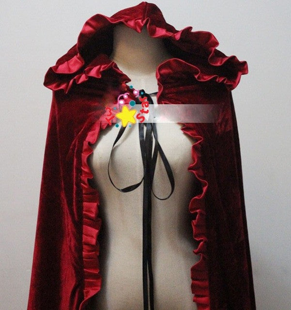 One Size Long Hooded Red Cloak Halloween Costume