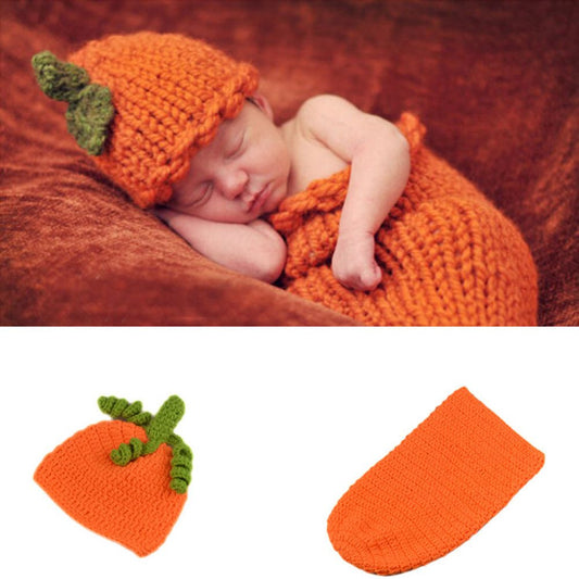 Baby Pumpkin Photography Crochet Knitted Outfit