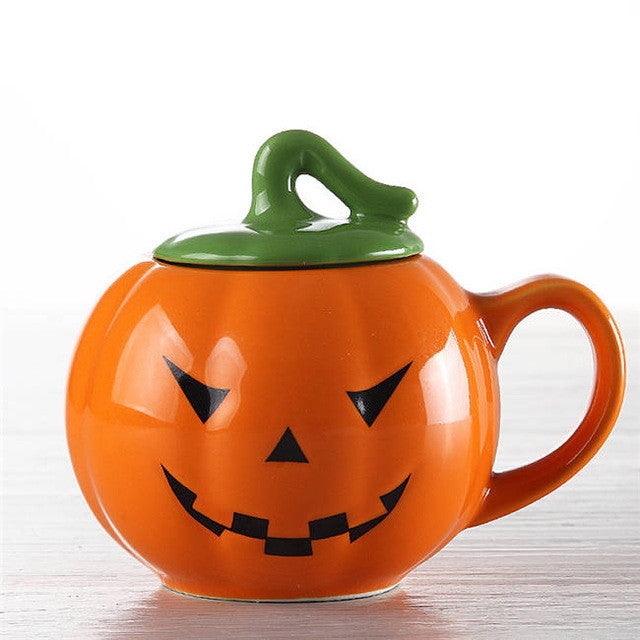 Halloween Pumpkin & Ghost Porcelain Mugs