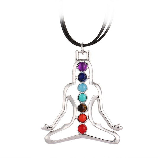 7 Chakra Healing Stones Pendant Necklace Jewelry