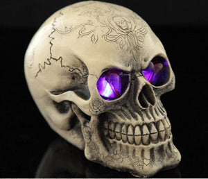 Halloween Lighted Flashing Skull Head Decoration