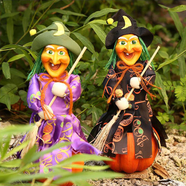 Halloween Witch Pumpkin Doll 13cm Ornament Decoration